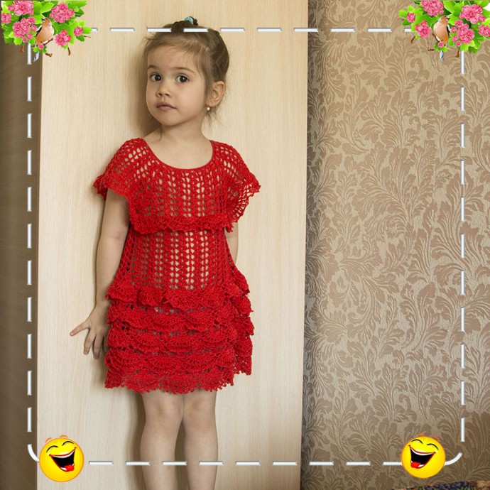 Ажурное детское платье крючком Ажурное детское платье крючком
