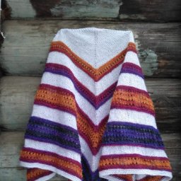 Шали вязаные спицами .