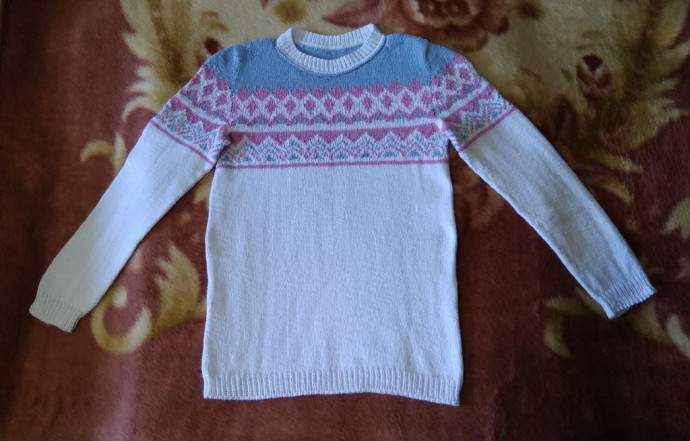 Бело-сине-голубой и немного розового фемели лук