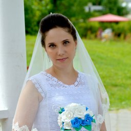 Вязаное свадебное платье.