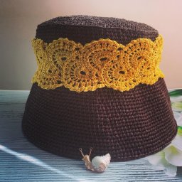 Моя первая шляпка из рафии крючком