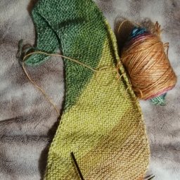 Бактус спицами или скандинавский платок!!!