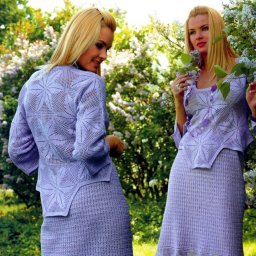 Красивый костюм крючком "Сирень"