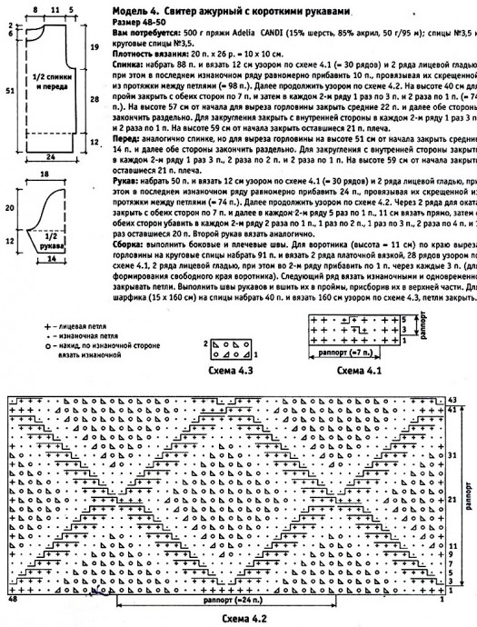 Вязаный свитер с короткими рукавами. Вязаный свитер с короткими рукавами.