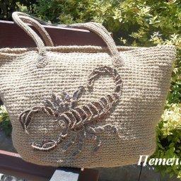 Сумка из джута " Скорпион".