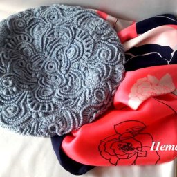 Берет "Голубой монохром"