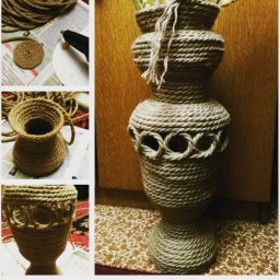 Напольная ваза из джута