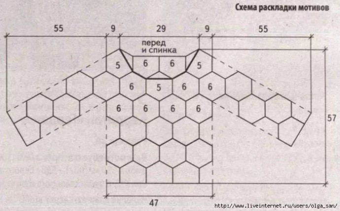 Кофточка из мотивов крючком...