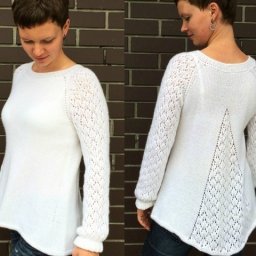 Пуловер  регланом сверху...очень интересная модель...