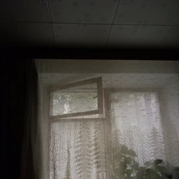 Занавеска в филейной технике,лес.