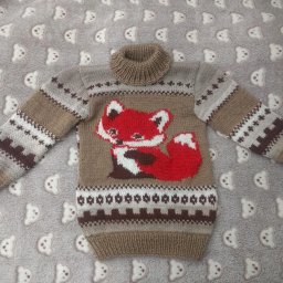 "Лисички" комплект свитерок и шапочка для внучки