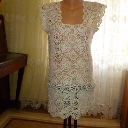 Летняя кофточка,связанная крючком из мотивов