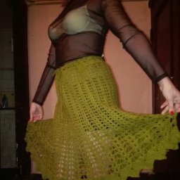 вязаная крючком тёплая юбка