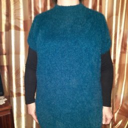 Вязаная спицами туника "Шкурка норки"