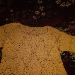 Вязаная крючком ажурная кофточка "Солнышко"