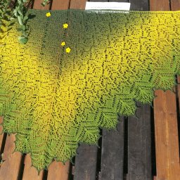 Шаль "Цветение жёлтой акации"