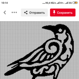 Птица ворон.  Жаккард,  схемы,  идеи