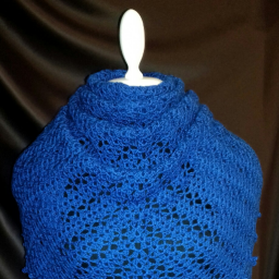 Шаль крючком "Синий иней"