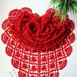 Шаль крючком "Любящее сердце"