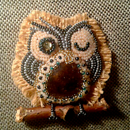 Брошь "Спящая сова"