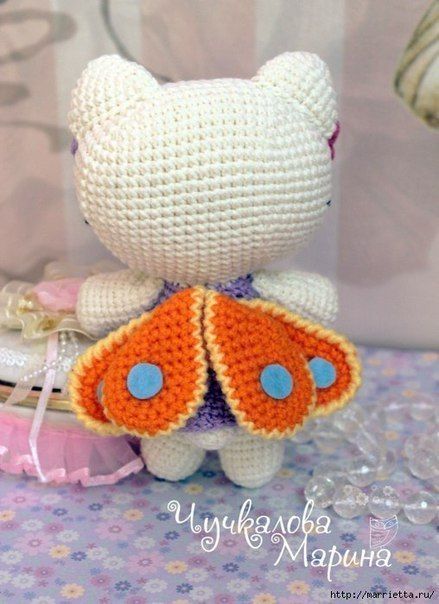 Кошечка - бабочка. Игрушка амигуруми крючком от автора - Марины Чучкаловой Кошечка - бабочка. Игрушка амигуруми крючком от автора - Марины Чучкаловой