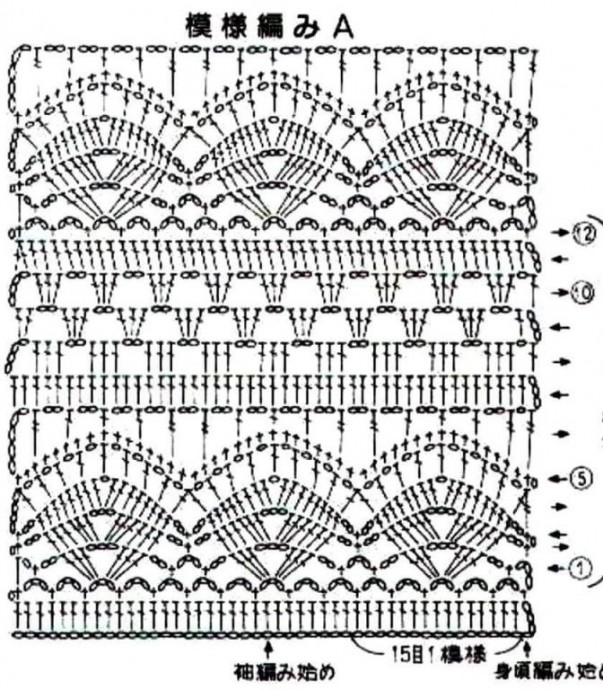 Узоры для очень красивой кофточки крючком