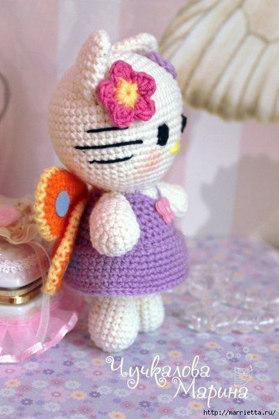 Кошечка - бабочка. Игрушка амигуруми крючком от автора - Марины Чучкаловой Кошечка - бабочка. Игрушка амигуруми крючком от автора - Марины Чучкаловой