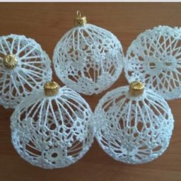 Узоры крючком. Новогодние шары