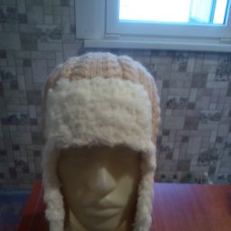 Шапка ушанка спицами