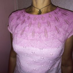 Нежная туника с кокеткой "листочки"