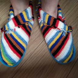 Тапочки из остатков пряжи