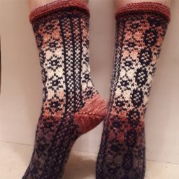 Жаккард. Носки на пяти спицах.