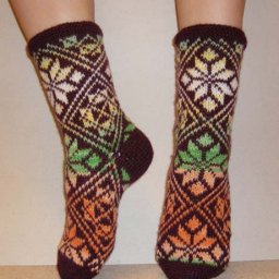 Жаккард. Носки на пяти спицах.