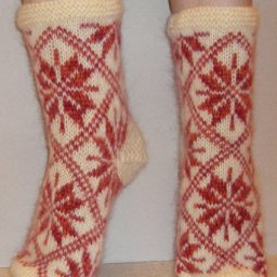 Жаккард. Носки на пяти спицах.