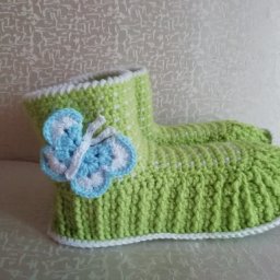 Вязаные полусапожки крючком
