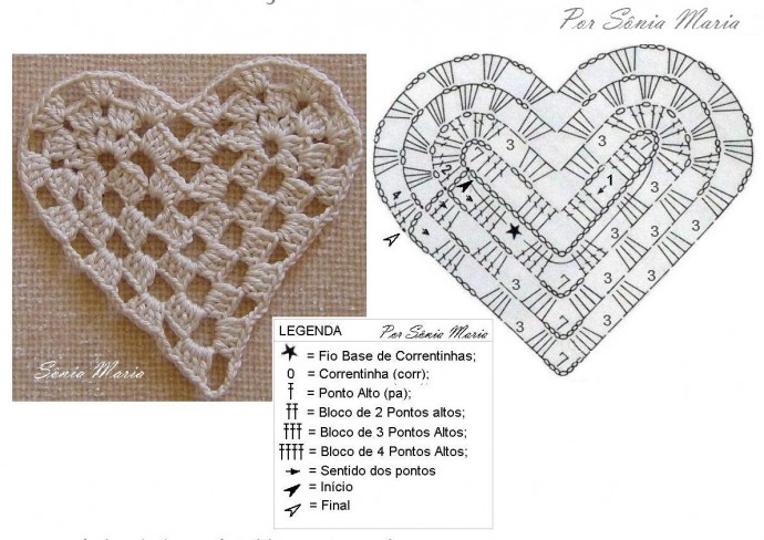 Сердечки крючком схемы - идеи для вязания