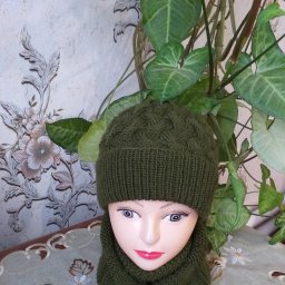 Шапка и шарфик спицами