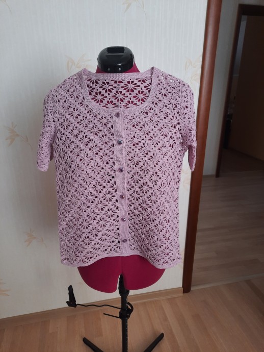 Ажурный жакет N 2 крючком Ажурный жакет N 2 крючком