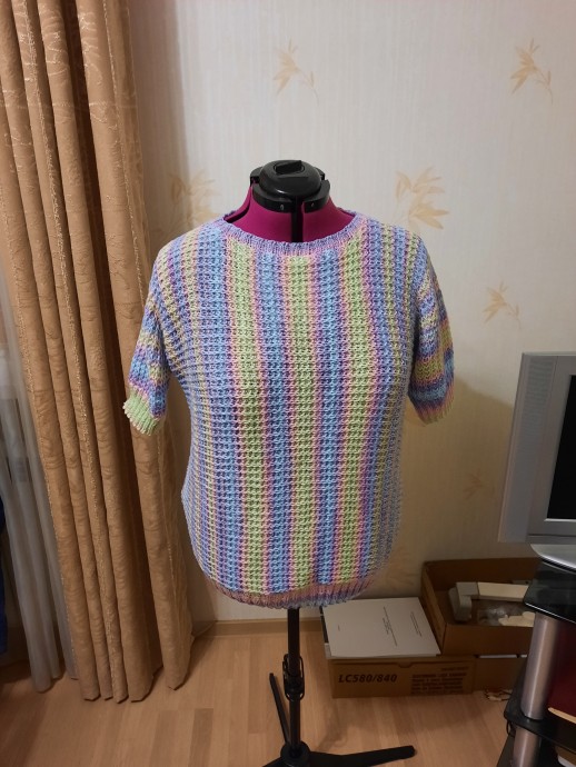 Радужный пуловер из хлопка
