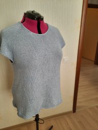 Топ свободного А-силуэта с коротким рукавом  "реглан"