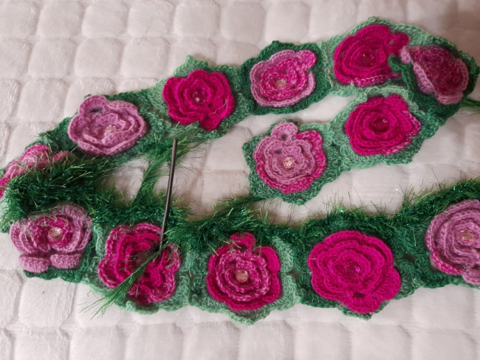 Новогодний шарфик крючком