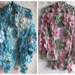 Цветочные шали из журнала "Ализе"