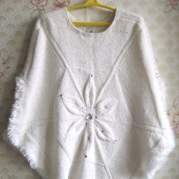 Пончо "Кристалл воды" спицами