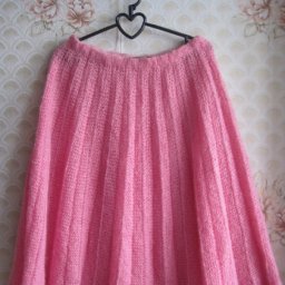 Юбка в складку спицами