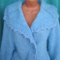 Костюм "Голубка" из мохера, спицы+крючок