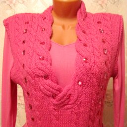 Сарафан со жгутами на спицах.