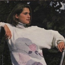 Пуловер "Дама в шляпе" спицами из старой "Верены".