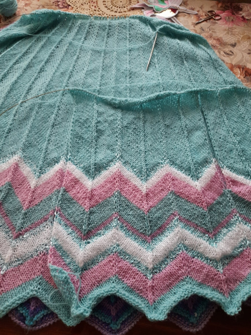 Кейп "Колибри" спицами