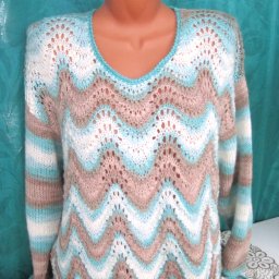 Пуловер "Волны" на спицах