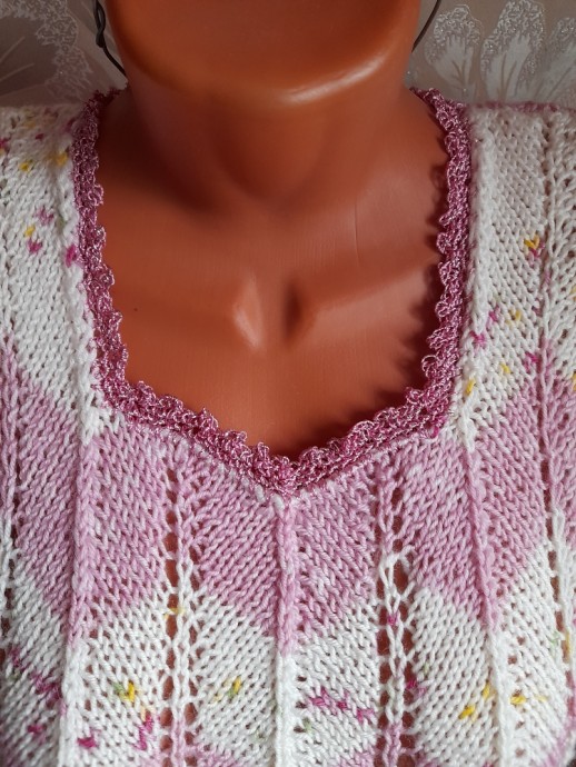 Пуловер "Пастораль" в стиле Миссони спицами.